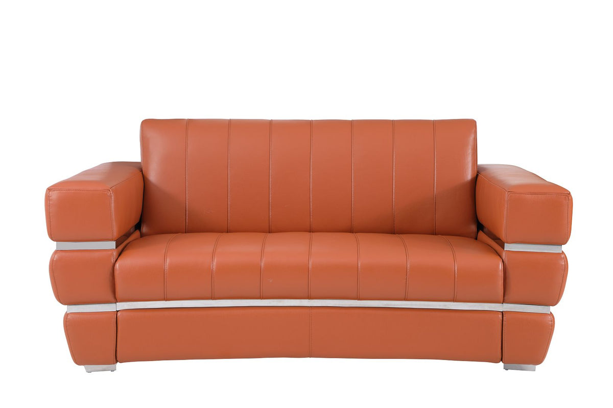 904 Divanitalia Loveseat in Top-grain Italian Leather - Camel - SKU 904-L-CAMEL