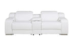 1116 Divanitalia 3-Piece Modular Power Reclining Console Loveseat in Top Grain Italian Leather with 2 Power Recliners & Power Headrests - White - SKU 1116-WHITE-3.2-HT - view 3
