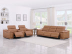 9762 Divanitalia 6-Piece Modular Power Reclining Sofa and Console Loveseat Set with 5 Power Recliners in Top Grain Italian Leather - Cognac - SKU 9762-COGNAC-6.5-HT - view 2