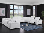 9762 Divanitalia 12-Piece U-Shaped Top Grain Italian Leather Sectional Sofa with 4 Power Recliners