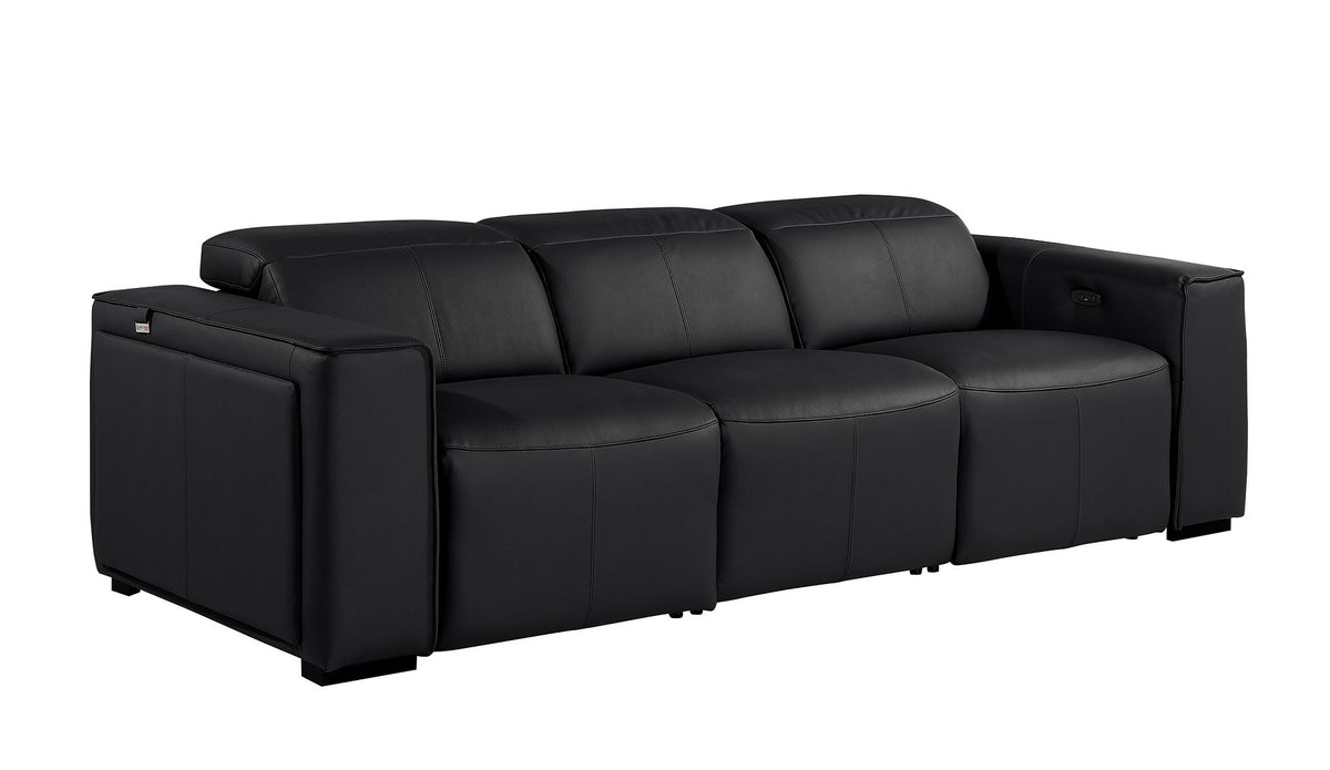 1224 Divanitalia 3-Piece Modular Power Reclining Sofa in Top Grain Italian Leather with 3 Power Recliners & Power Headrests - Black - SKU 1224-BLACK-3.3-HT - view 4