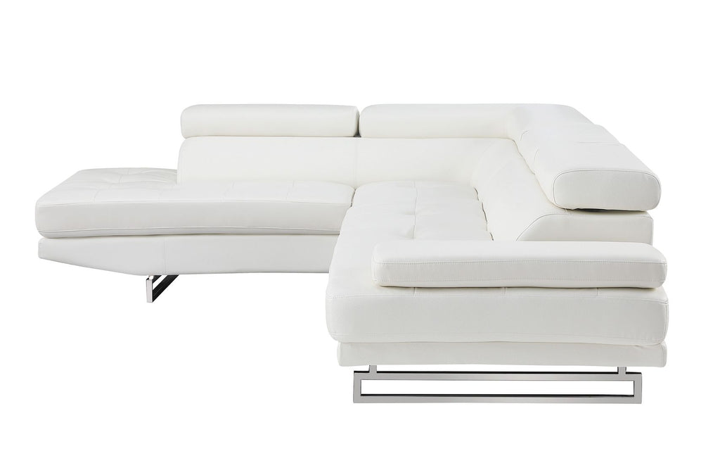 8136 Left Arm Facing Chaise with Adjustable Headrest in Genuine Leather
