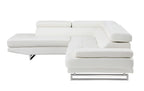 8136 Left Arm Facing Chaise with Adjustable Headrest in Genuine Leather