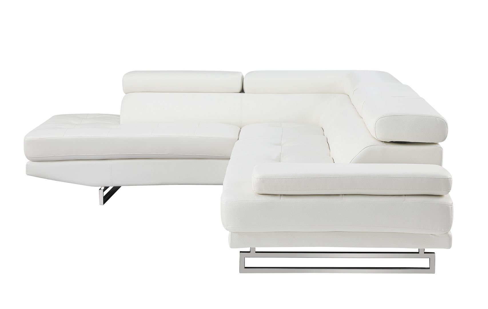 8136 Left Arm Facing Chaise with Adjustable Headrest in Genuine Leather