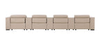 1208 7 Piece Leather Sofa with 4 Power Recliners and Power Headrests - Beige - SKU 1208-BEIGE-S-7.4-HT - view 7