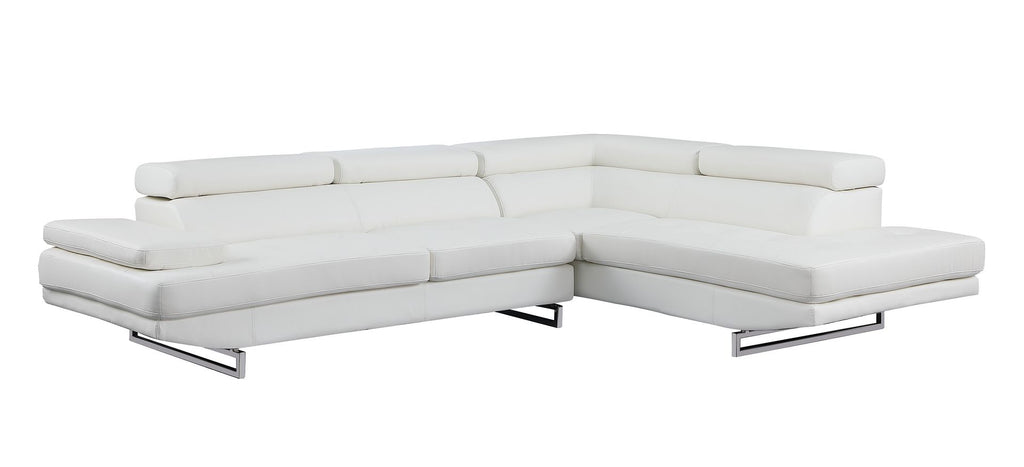 8136 Right Arm Facing Chaise with Adjustable Headrest in Genuine Leather