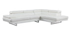 8136 Right Arm Facing Chaise with Adjustable Headrest in Genuine Leather