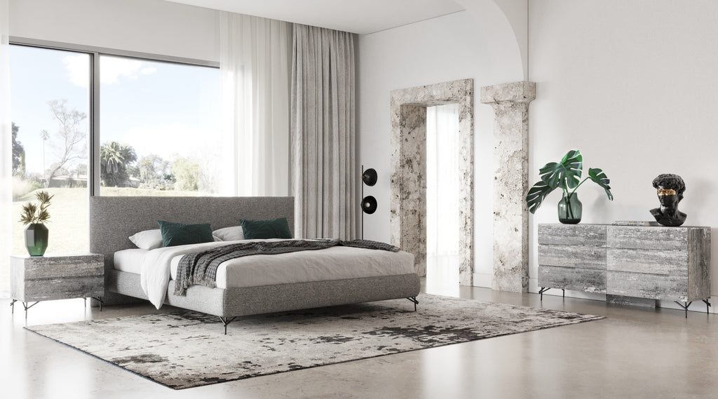 Aria - Italian Modern Multi Grey 4-Piece Bedroom Set - Italian Modern Multi Grey 4 - Piece Bedroom Set