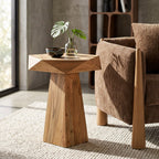 Duffy - Modern Acacia Pentagon End Table