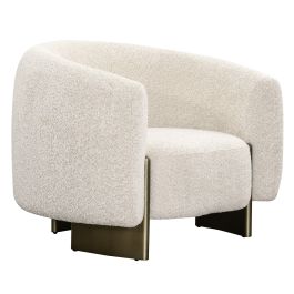 Thrive - Modern Beige Fabric + Antique Brass Accent Chair