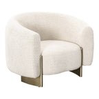 Thrive - Modern Beige Fabric + Antique Brass Accent Chair