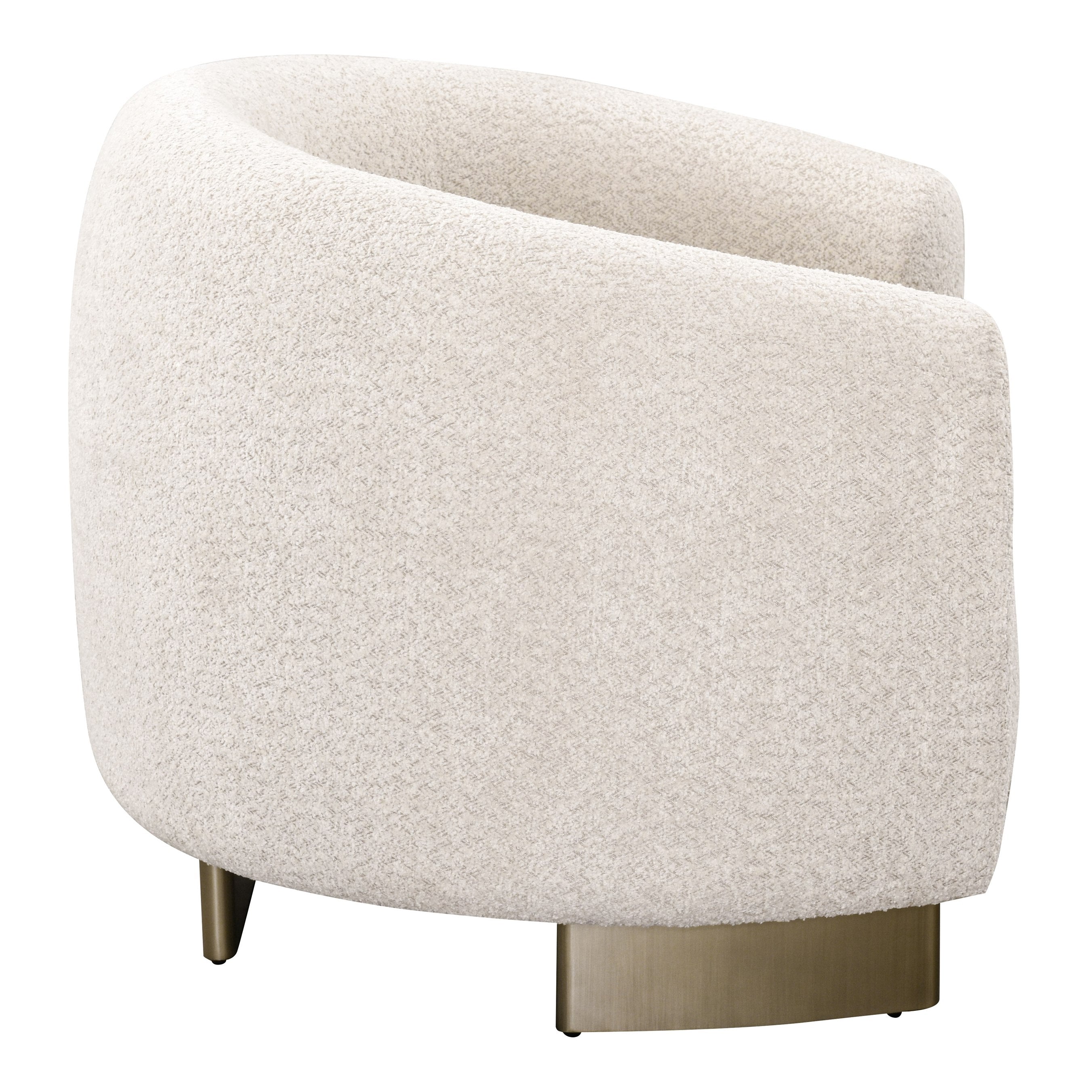 Thrive - Modern Beige Fabric + Antique Brass Accent Chair