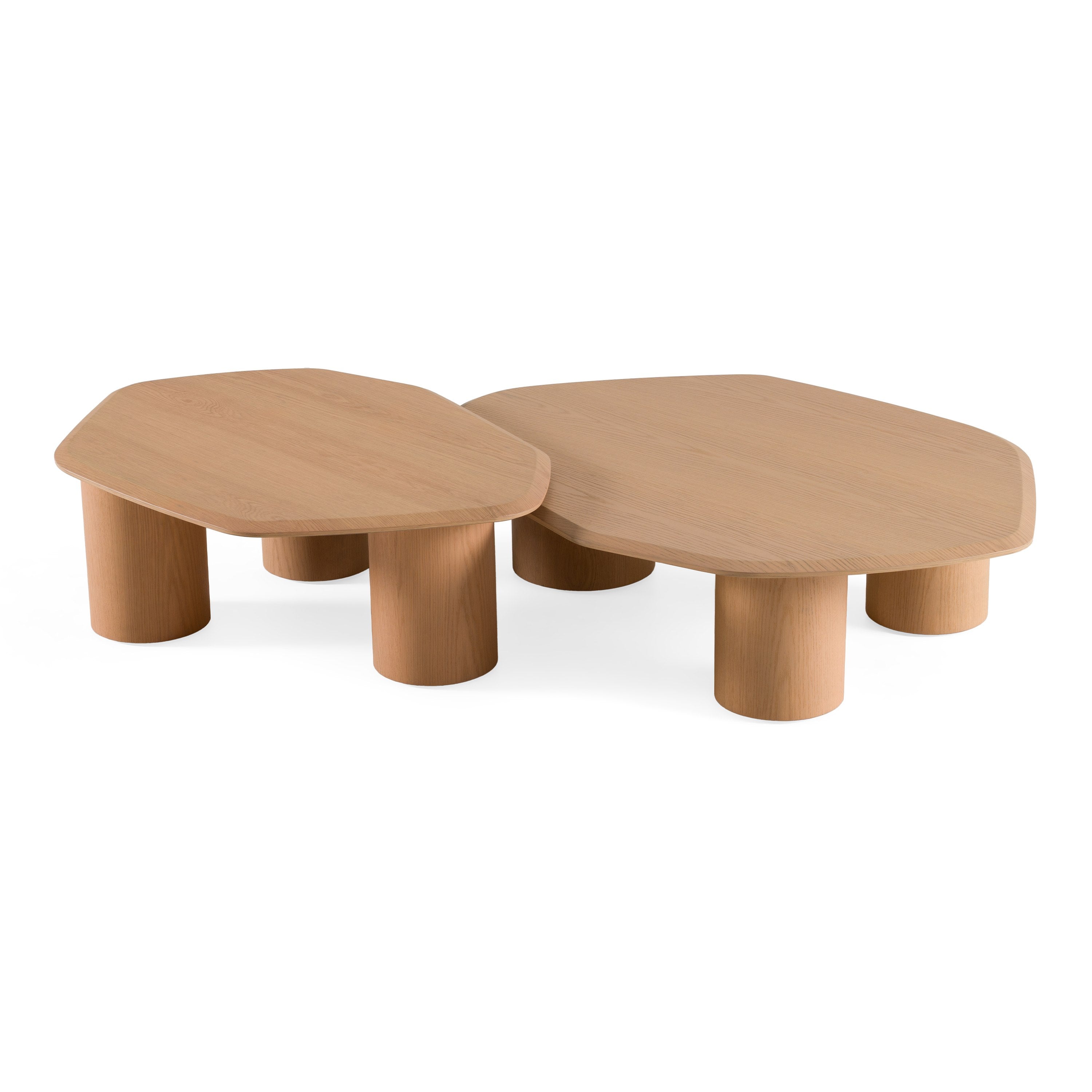Seymour - Modern White Oak Coffee Table Set