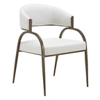 Hudson - Modern Off-White Fabric + Bronze Dining Chair