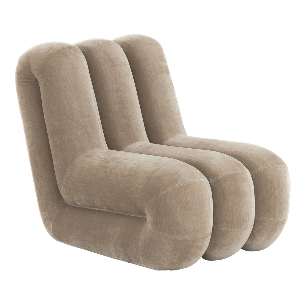 Archie - Modern Taupe Fabric Accent Chair + Ottoman