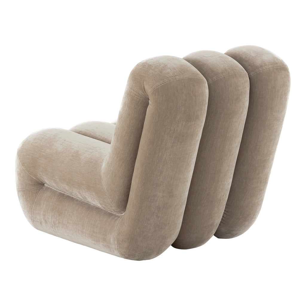 Archie - Modern Taupe Fabric Accent Chair + Ottoman