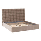 Eastern King Rousey - Modern Taupe Fabric Bed - Modern Taupe Fabric Bed