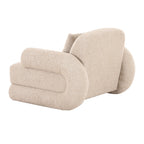 Odette - Modern Beige Fabric + White Burl Accent Chair