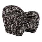 Hurd - Modern Black + Beige Pattern Fabric Accent Chair