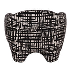 Hurd - Modern Black + Beige Pattern Fabric Accent Chair