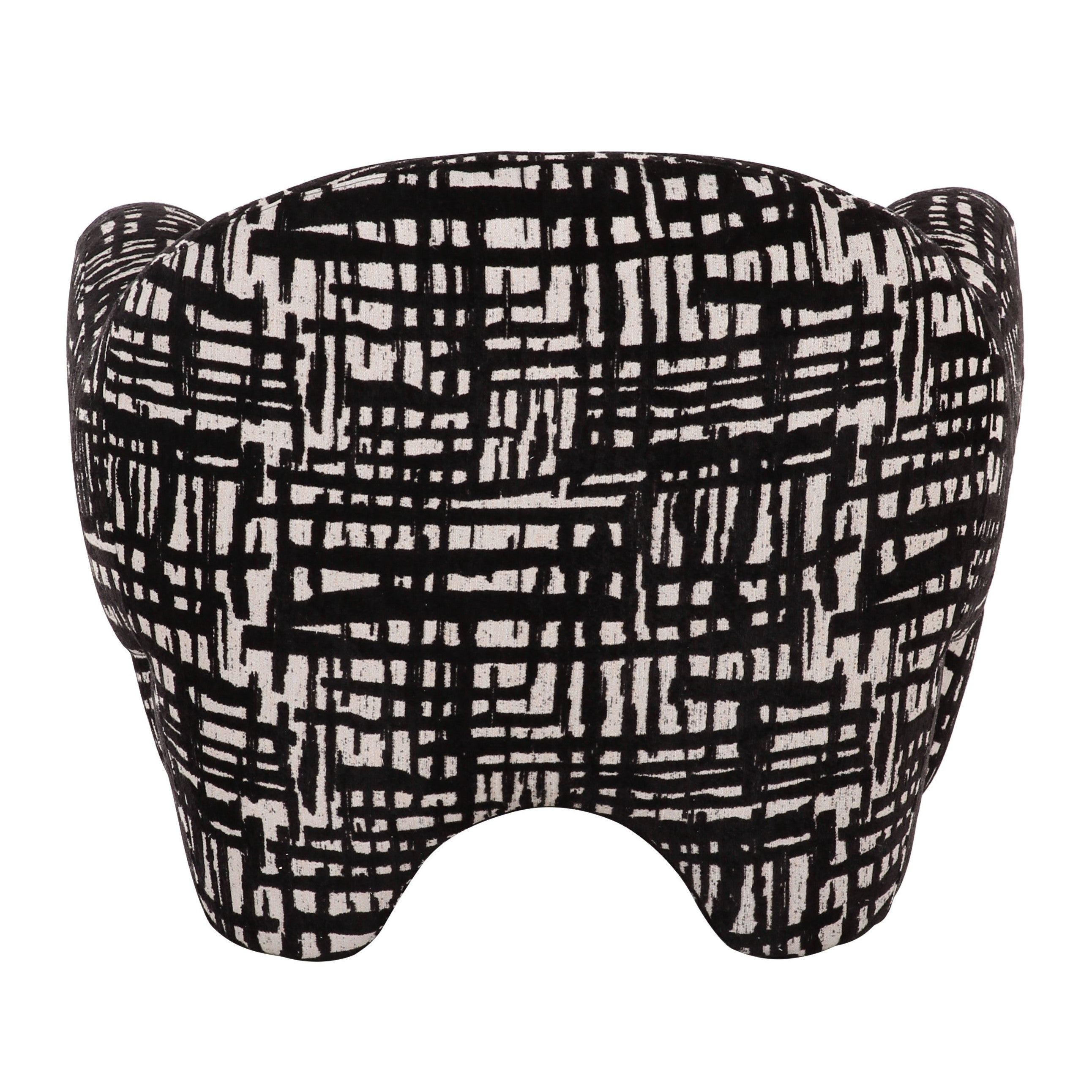 Hurd - Modern Black + Beige Pattern Fabric Accent Chair