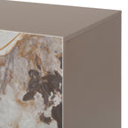 Dunster - Contemporary Beige Ceramic + Metallic Grey Buffet