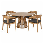 Sintra - Outdoor Grey + Eucalyptus Round Dining Table Set