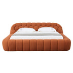 Yolonda - Modern Orange Fabric Bed - Modern Orange Fabric Bed