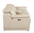 9762 Divanitalia 3-Piece Modular Power Reclining Console Loveseat with 2 Power Recliners in Top Grain Italian Leather