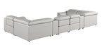 9762 Divanitalia 8-Piece U-Shaped Top Grain Italian Leather Sectional Sofa with 4 Power Recliners