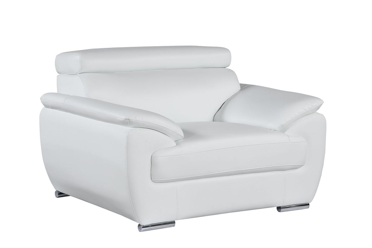 4571 Modern Genuine Leather 3-Piece Sofa Set - White - SKU 4571-LV WHITE 3PC (S/L/C) - GROUP - view 8