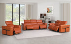 1126 Divanitalia 6-Piece Modular Power Reclining Sofa, Loveseat & Chair Set in Top Grain Italian Leather with 5 Power Recliners & Power Headrests - Camel - SKU 1126-CAMEL-6.5-HT-3PC - view 2