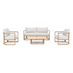 Malta - Outdoor Light Grey + Teak Sofa Set