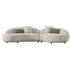 Delvan - Contemporary Beige Fabric Right Facing Chaise Sectional Sofa