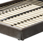 Eastern King Breslow - Modern Dark Taupe Velvet Bed - Modern Dark Taupe Velvet Bed