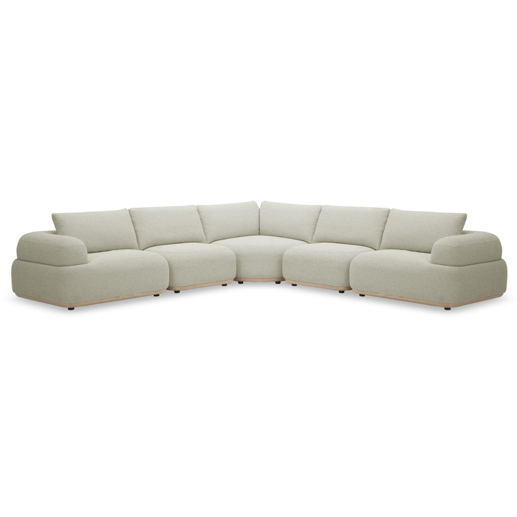 Evans - Contemporary Off-White Fabric Modular Sectional Sofa - Contemporary Off - White Fabric Modular Sectional Sofa - VGKK-KF.8750-MOD-OFFWHT-5-Piece Sectional