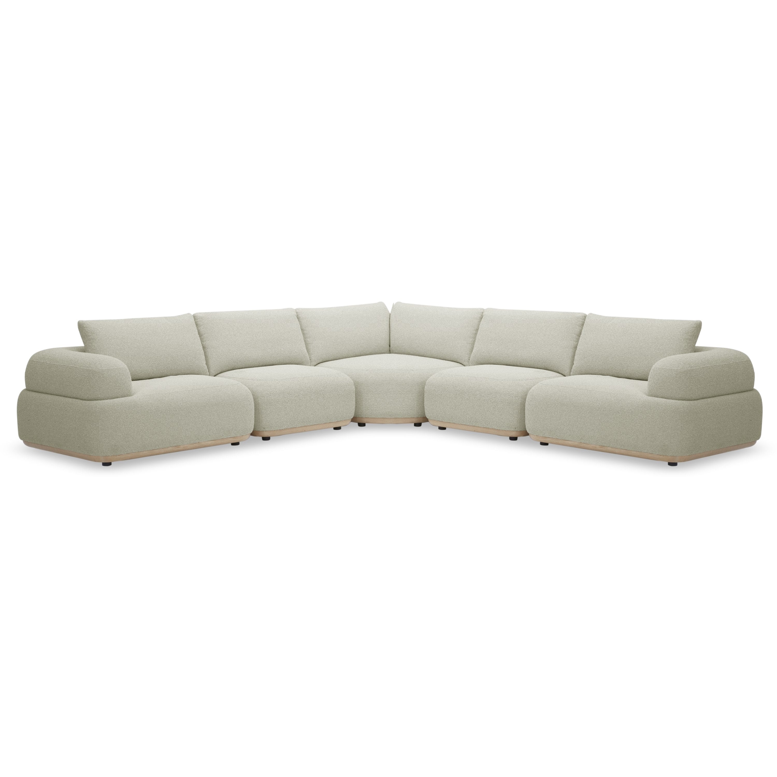 Evans - Contemporary Off-White Fabric Modular Sectional Sofa - Contemporary Off - White Fabric Modular Sectional Sofa - VGKK-KF.8750-MOD-OFFWHT-5-Piece Sectional