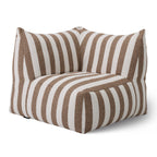 Lanuza - Outdoor Brown + White Stripe Fabric 8-Piece Modular Sectional Sofa Set