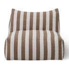 Lanuza - Outdoor Brown + White Stripe Fabric Armless Sofa Seat
