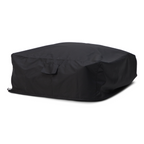 Lanuza - Outdoor Brown + White Stripe Fabric Ottoman