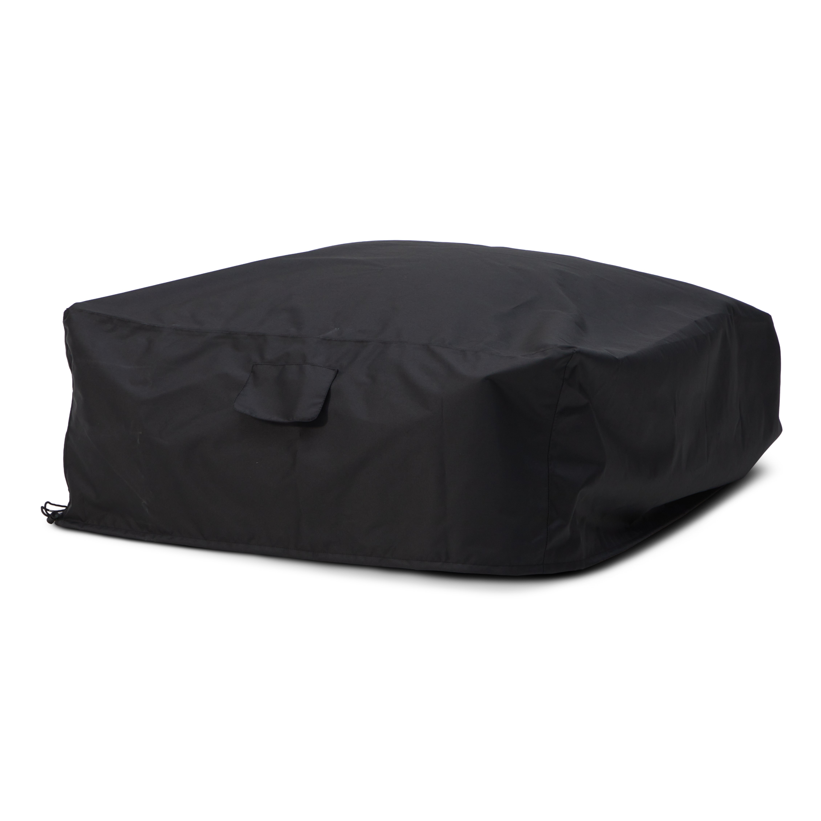 Lanuza - Outdoor Brown + White Stripe Fabric Ottoman