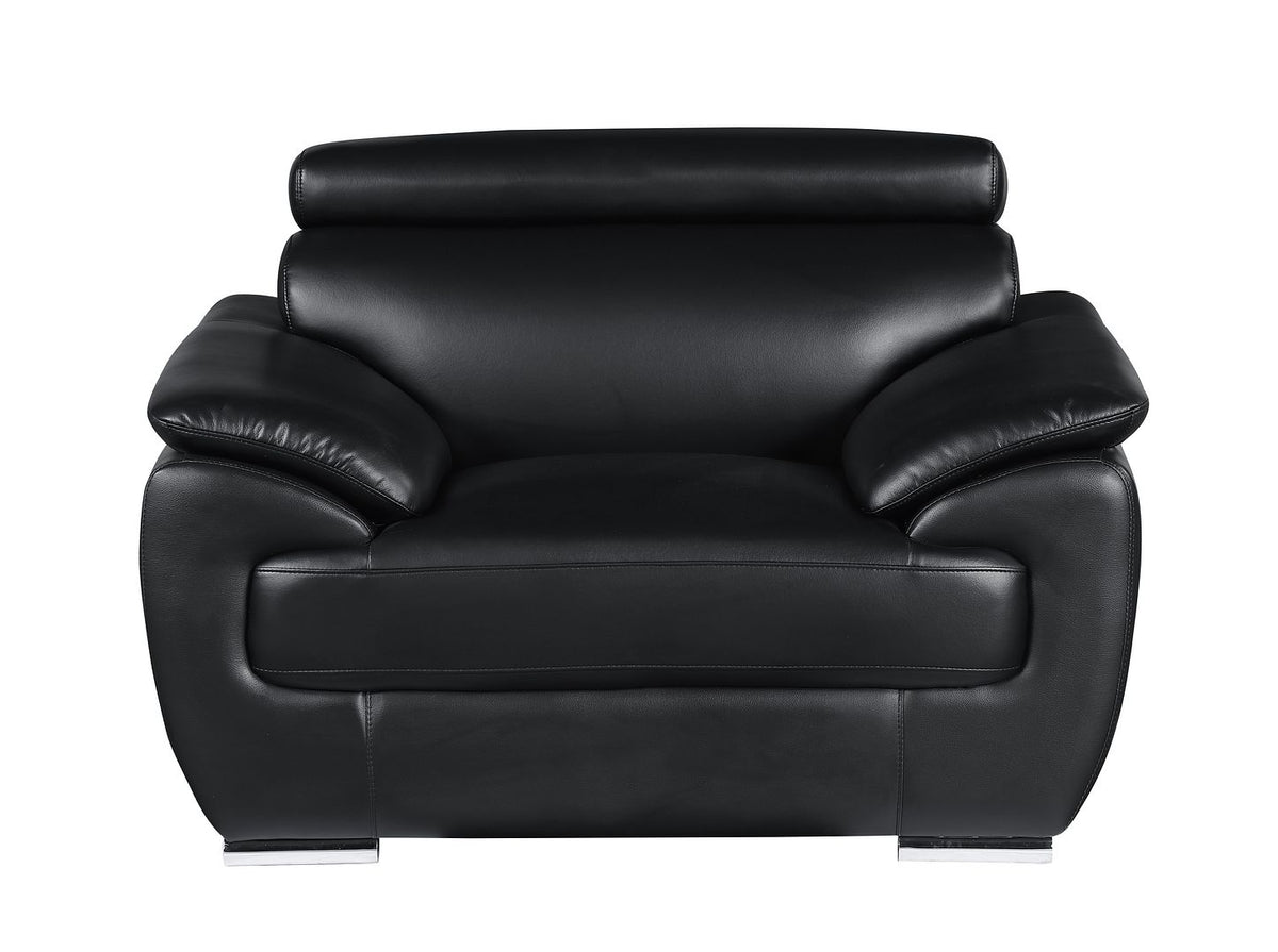 4571 Modern Genuine Leather Chair - Black - SKU 4571-CH-BLACK