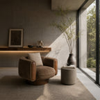 Kiran - Modern Brown + Beige Swivel Accent Chair