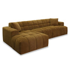 Shapiro - Modern Brown Fabric Sectional Sofa with Left Facing Chaise