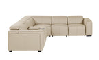 1224 Divanitalia 6-Piece L-Shaped Sectional Sofa in Top Grain Italian Leather with 3 Power Recliners & Power Headrests