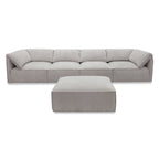 Gene - Modern Light Grey Fabric Modular Sectional Sofa - Modern Light Grey Fabric Modular Sectional Sofa