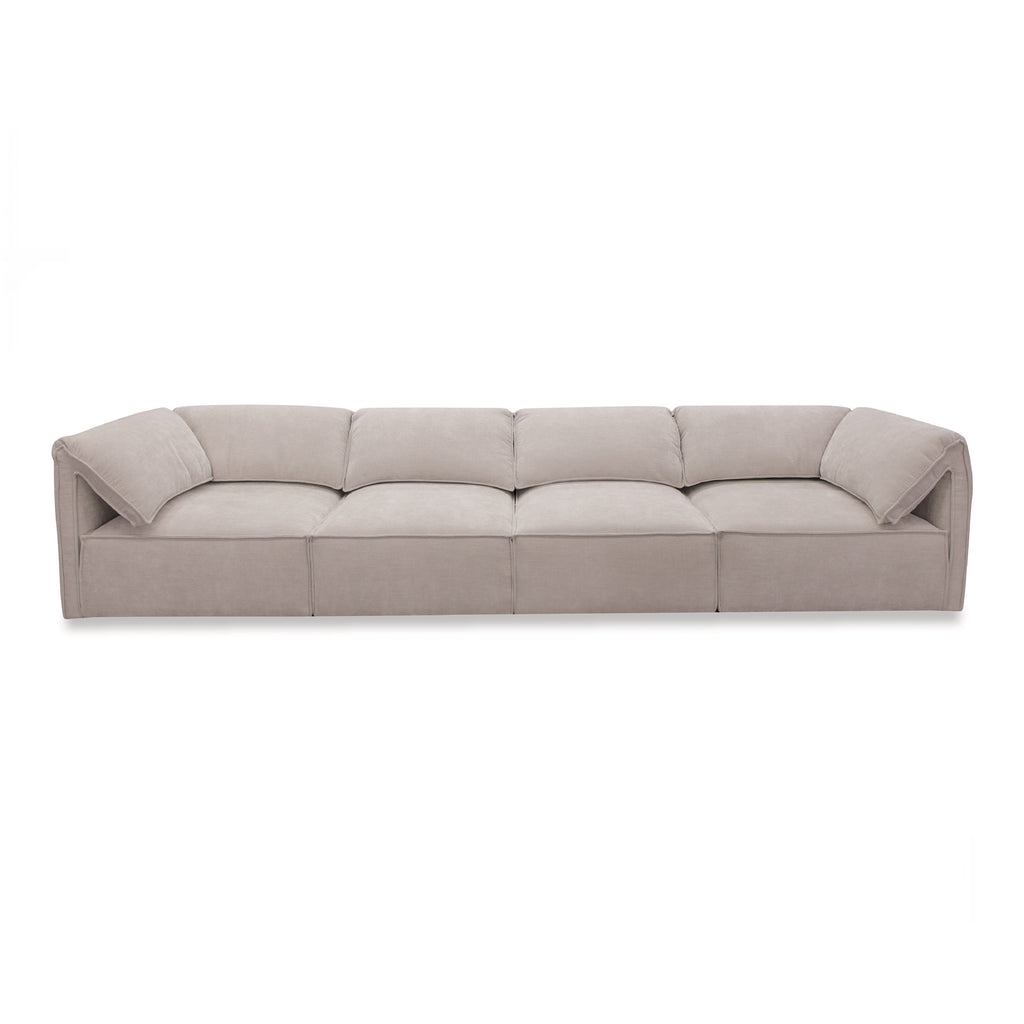 Gene - Modern Light Grey Fabric Modular Sectional Sofa - Modern Light Grey Fabric Modular Sectional Sofa - VGSX-F6062-5PC-SAND-4-Piece Sectional