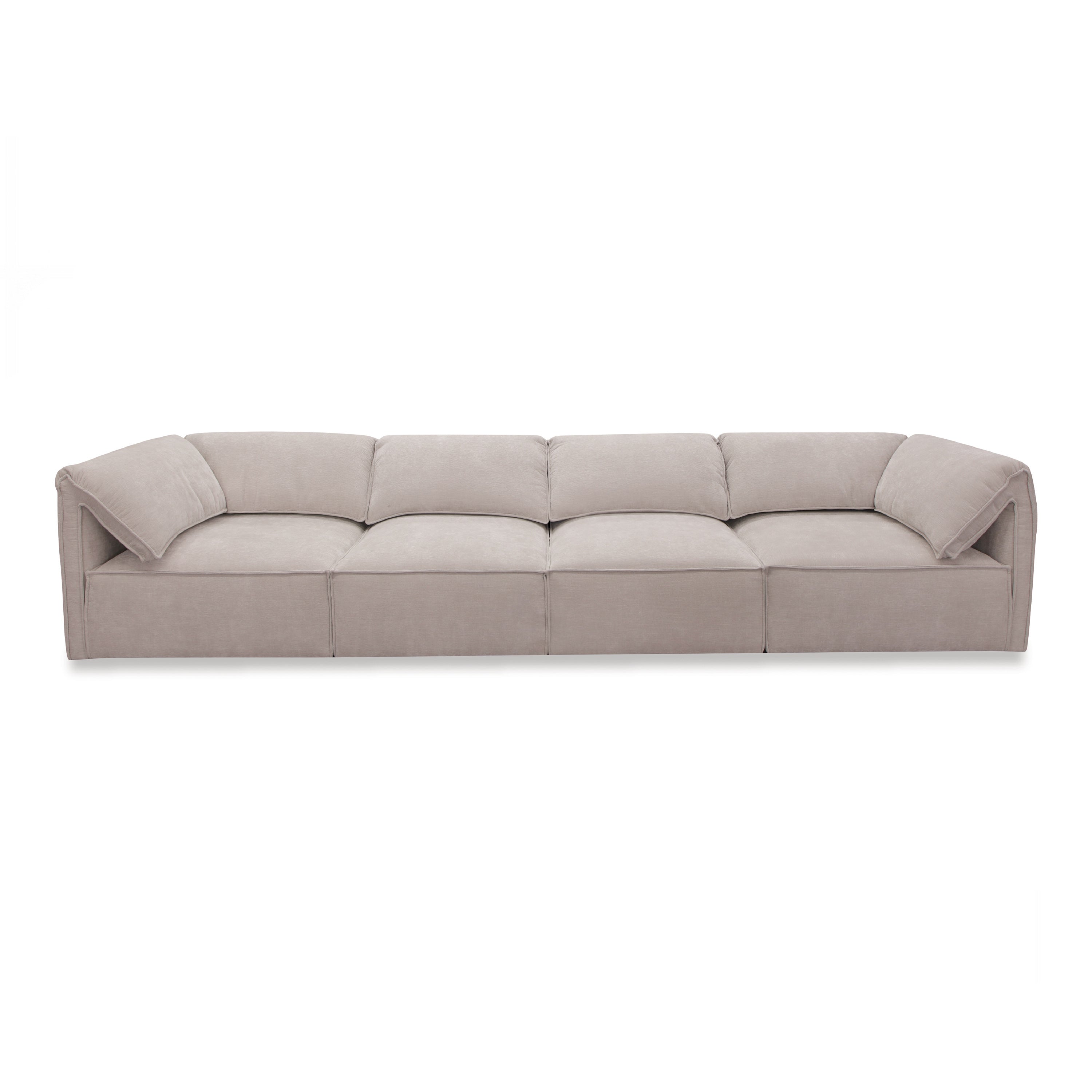 Gene - Modern Light Grey Fabric Modular Sectional Sofa - Modern Light Grey Fabric Modular Sectional Sofa - VGSX-F6062-5PC-SAND-4-Piece Sectional