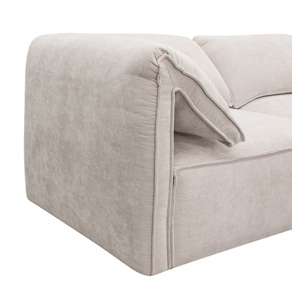 Gene - Modern Light Grey Fabric Modular Sectional Sofa - Modern Light Grey Fabric Modular Sectional Sofa
