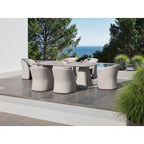 Nouveau Anchor - Outdoor Grey Olefin + Stone 7-Piece Dining Set